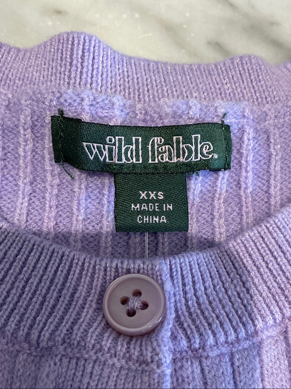 Lilac Ribbed Button-Front Women's Sweater - Picture 4 of 6